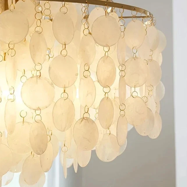 Kroonluchter Schelpen Rond Goud Zilver LED Woonkamer Eetkamer Slaapkamer Hotelhal Trappenhuis Parlor | Sansoti