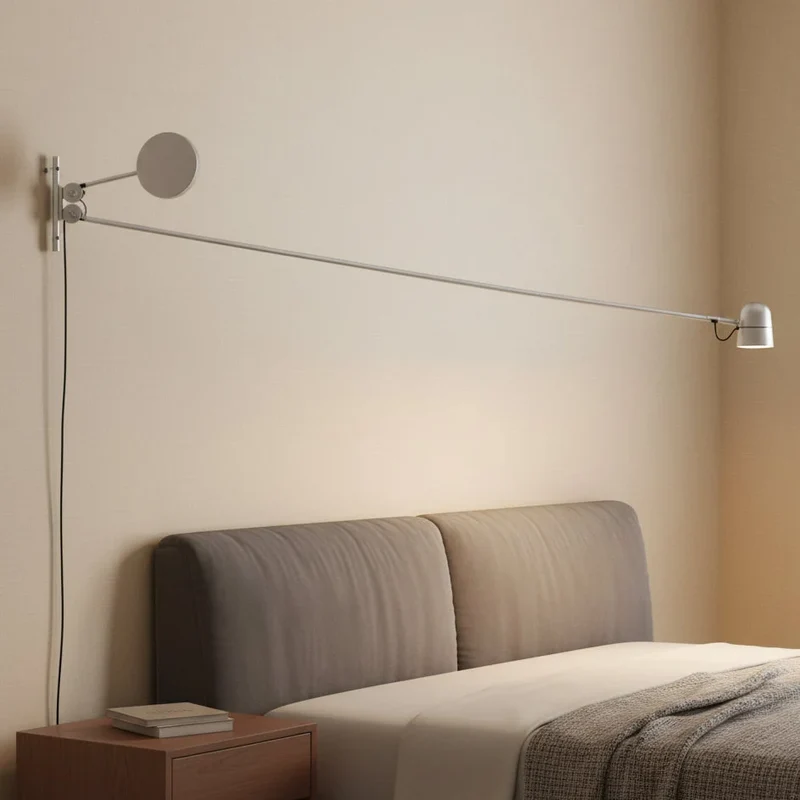 Verstelbare Wandlamp Metaal met Zwenkarm voor Leeshoek Slaapkamer Werkplek Industriële Interieurverlichting | Sansoti