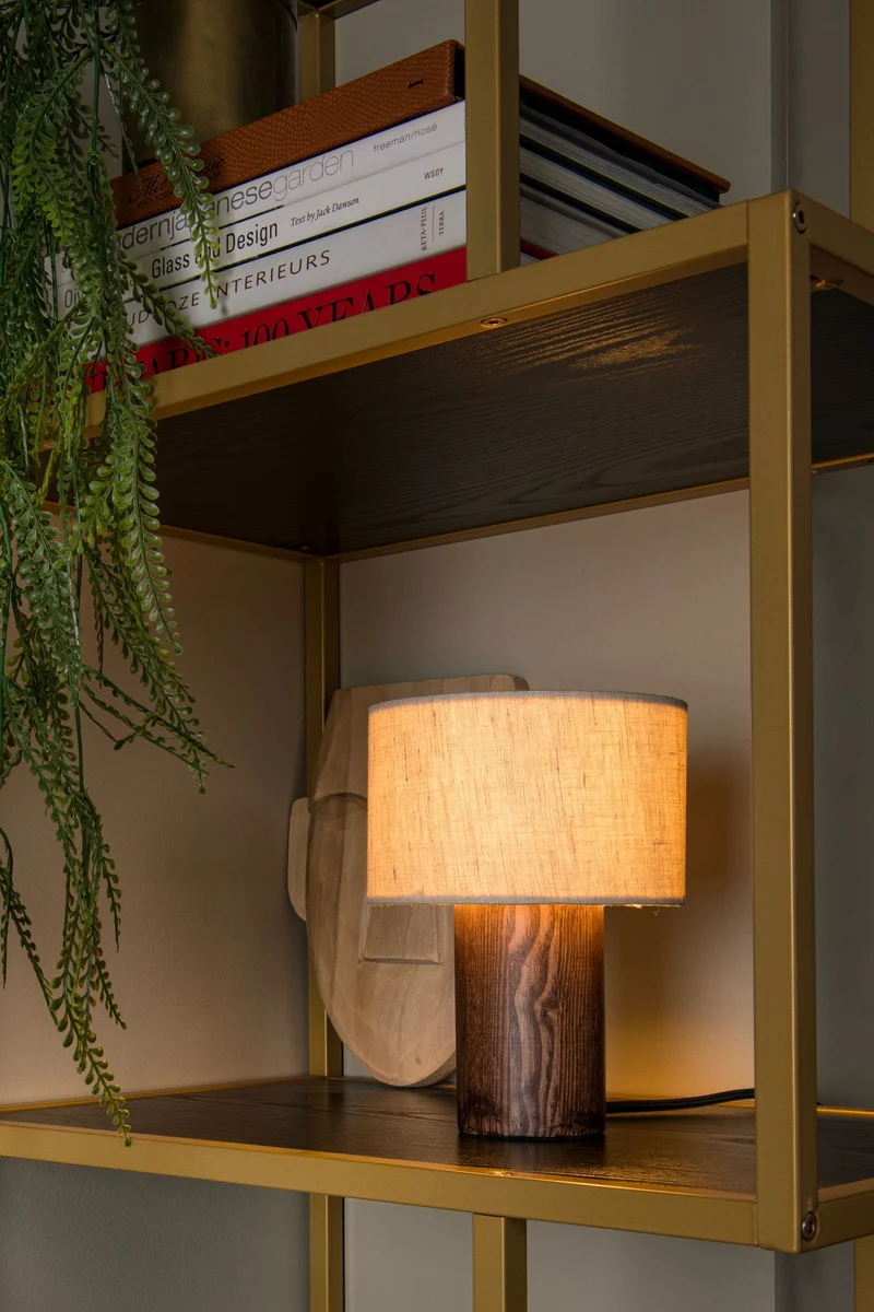 Tischlampe Tachina mit Leinenschirm Länge 15cm