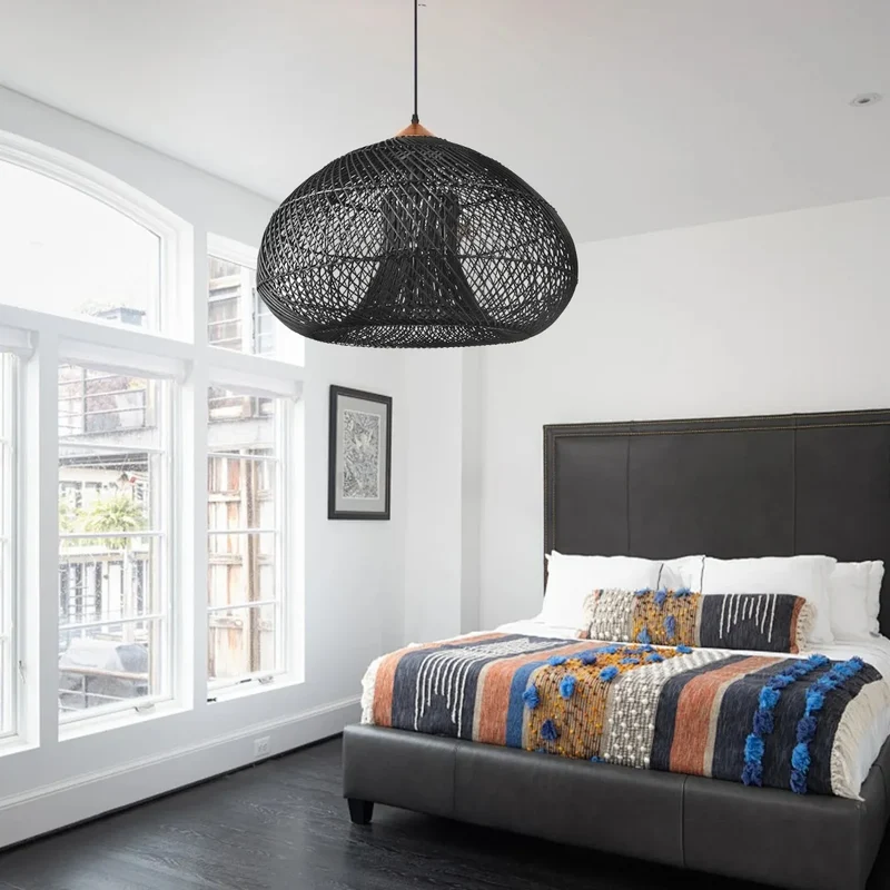 Handgevlochten Rotan Hanglamp Natuurlijke Sfeerverlichting Scandinavisch Design voor Keuken Woonkamer Eetkamer | Sansoti
