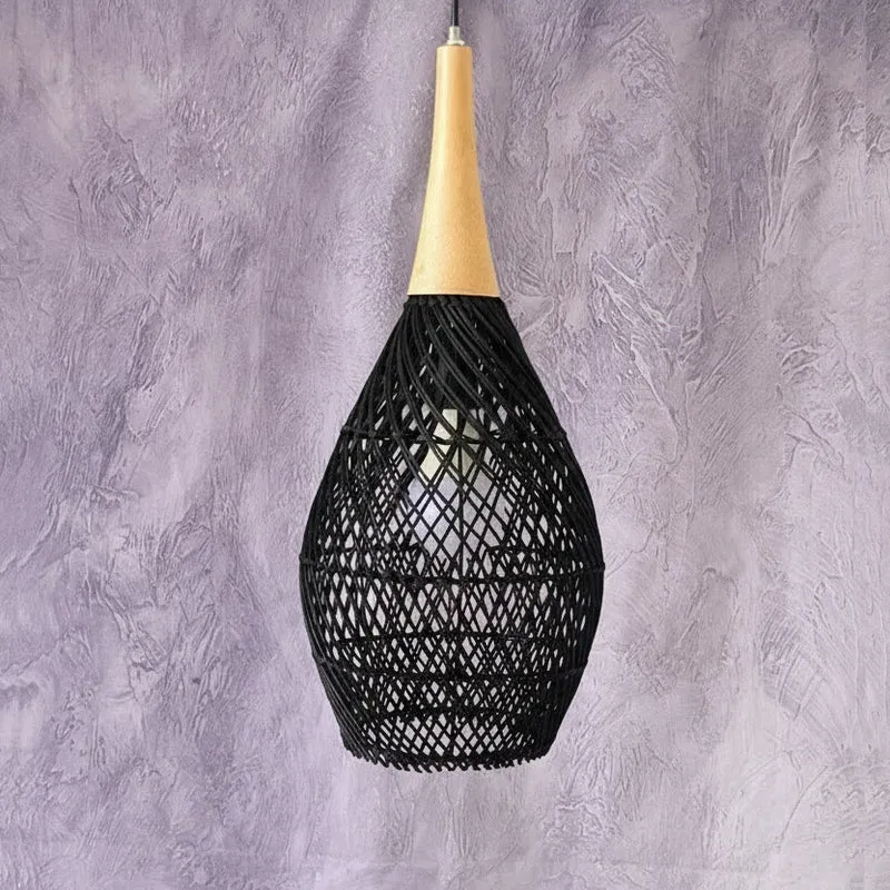 Handgevlochten Rotan Hanglamp Natuurlijke Sfeerverlichting Scandinavisch Design voor Keuken Woonkamer Eetkamer | Sansoti