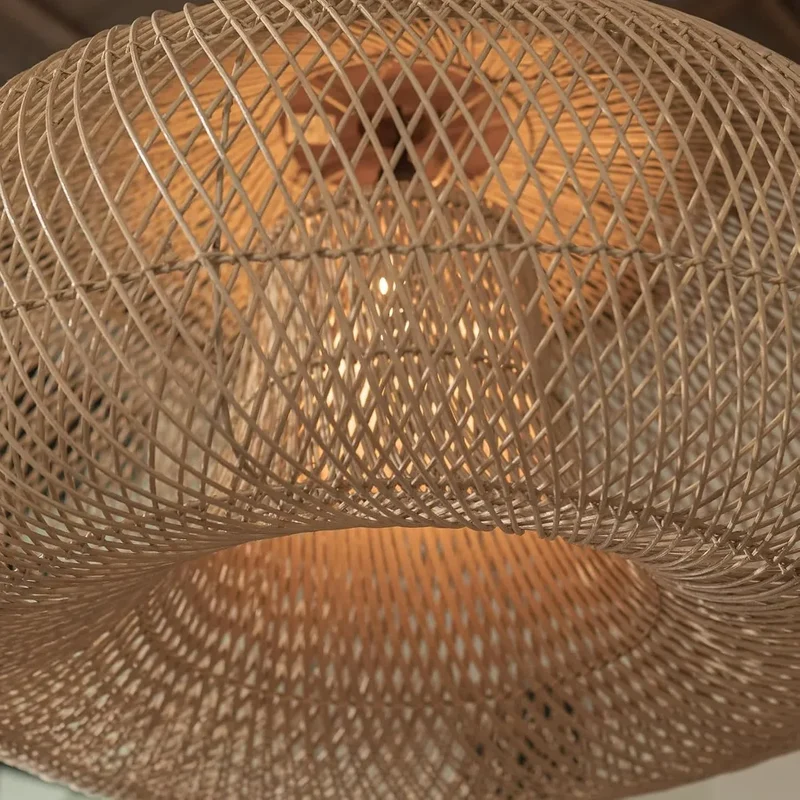 Handgevlochten Rotan Hanglamp Natuurlijke Sfeerverlichting Scandinavisch Design voor Keuken Woonkamer Eetkamer | Sansoti