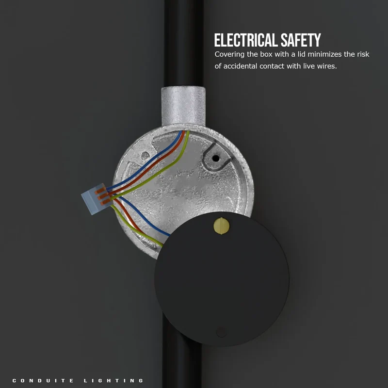 Rundrohrkastendeckel Schwarz Metall für Industrial lampe Rohr ~3228