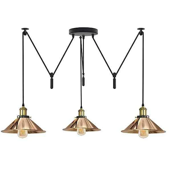 3-flammige Spinnenlampe – Dezentrale Vintage Industrie Hängelampe | Ø22cm | E27 ~3332