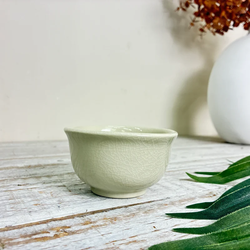 Ami Design Deko Schale Creme Keramik Craquelé Deko