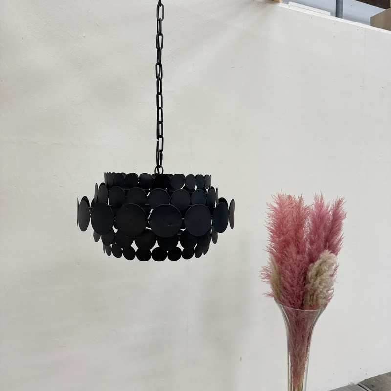 PTMD Viviane Schwarz Metall Scheiben Retro Deckenlampe Lampe