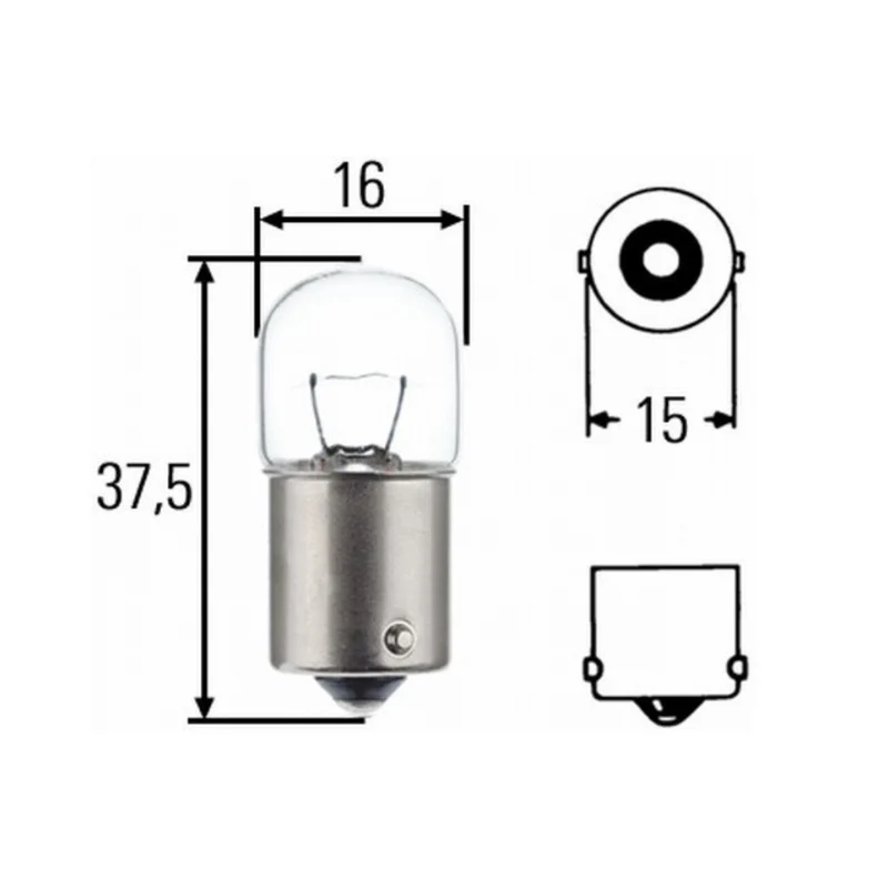Hella 24-V-Rücklichtbirnen für LKW / 5 W SCC / Einzelkontakt klein / Nr. 149 / 10er-Pack