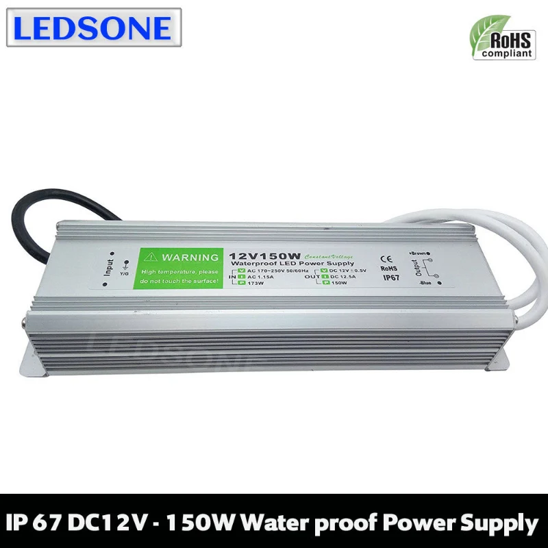 12V 150W IP67 LED Treiber Trafo – Innen & Außen~3109