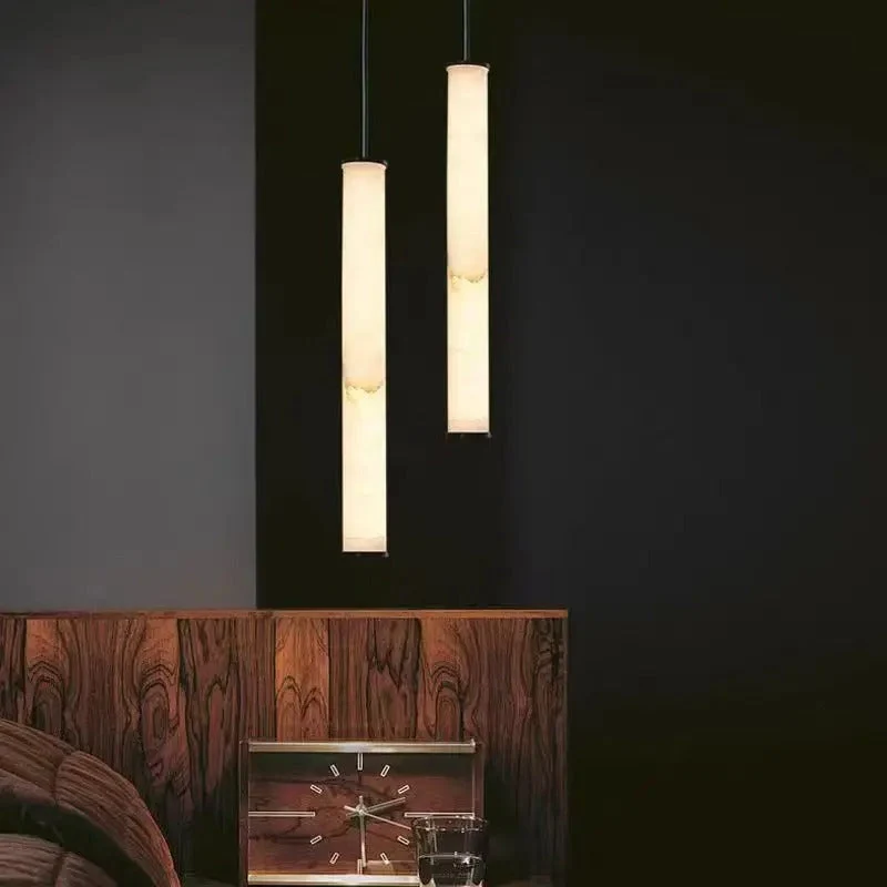 Cilindervormige Hanglamp Natuursteen Warm LED-licht Eetkamer Keukeneiland Slaapkamer Staal Scandinavisch | Sansoti