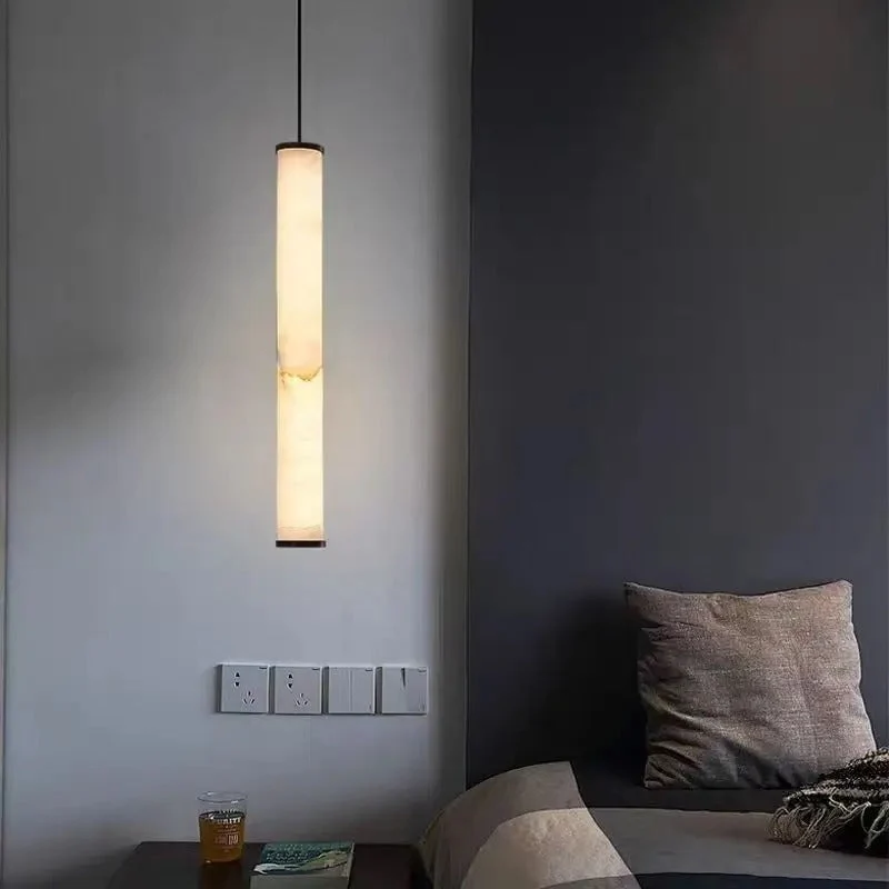 Cilindervormige Hanglamp Natuursteen Warm LED-licht Eetkamer Keukeneiland Slaapkamer Staal Scandinavisch | Sansoti