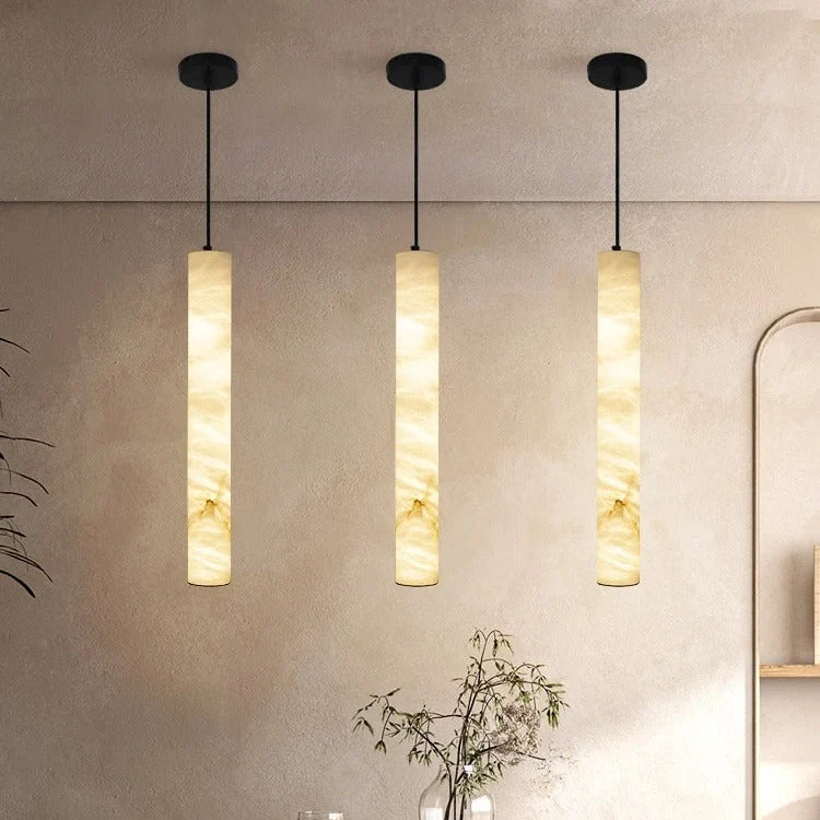 Cilindervormige Hanglamp Natuursteen Warm LED-licht Eetkamer Keukeneiland Slaapkamer Staal Scandinavisch | Sansoti