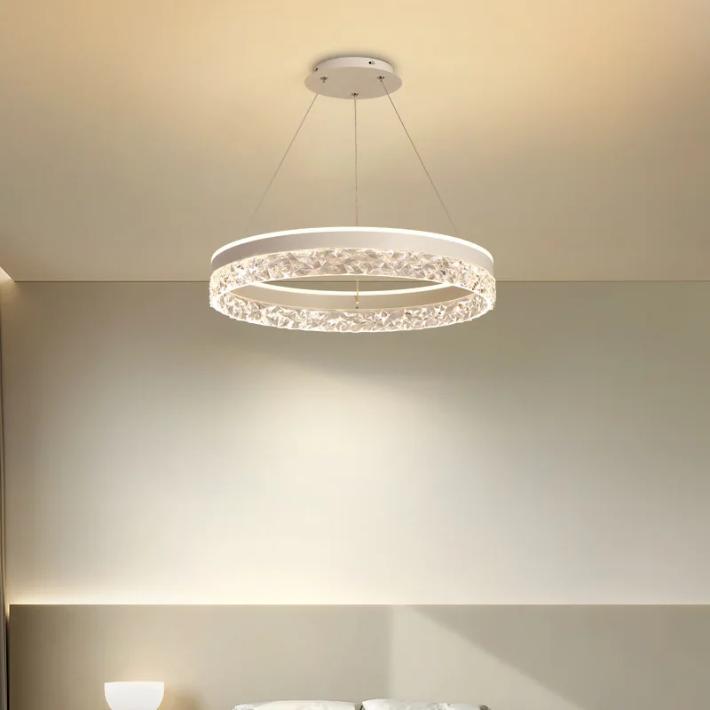 Ronde LED Kroonluchter met Kristallen Inleg Dimbaar Verstelbaar Modern Design Plafondverlichting Woonkamer | Sansoti