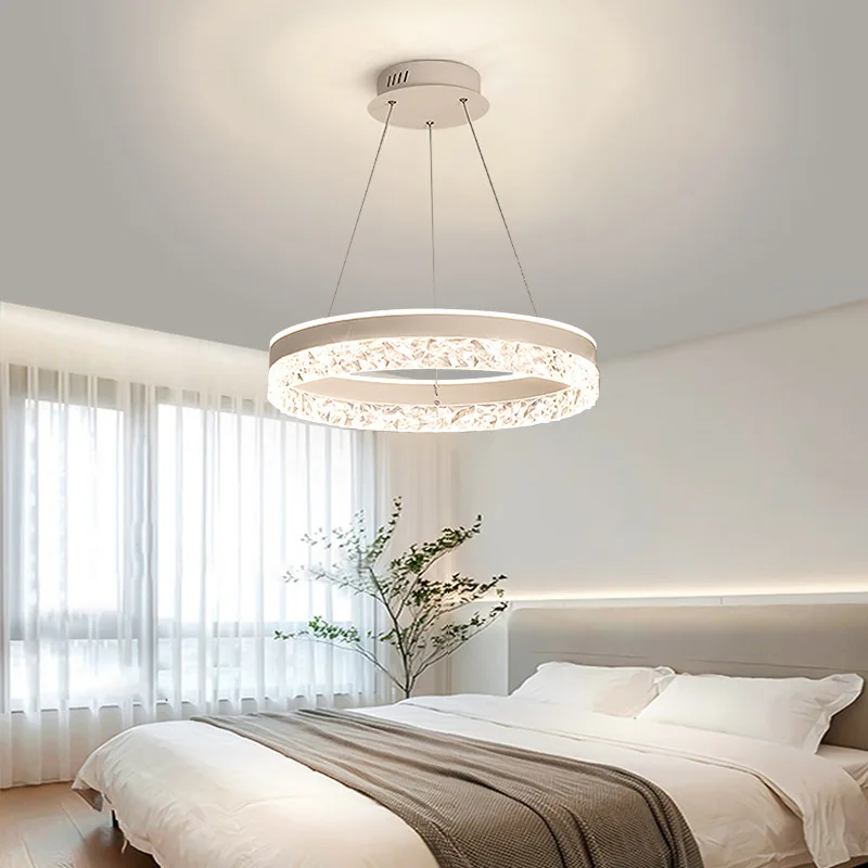 Ronde LED Kroonluchter met Kristallen Inleg Dimbaar Verstelbaar Modern Design Plafondverlichting Woonkamer | Sansoti