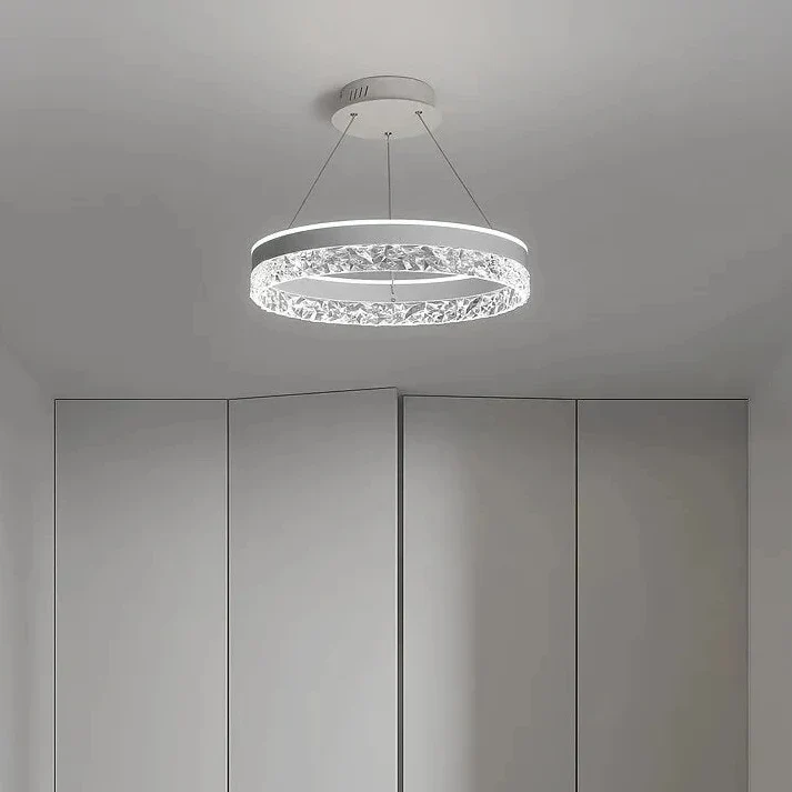Ronde LED Kroonluchter met Kristallen Inleg Dimbaar Verstelbaar Modern Design Plafondverlichting Woonkamer | Sansoti