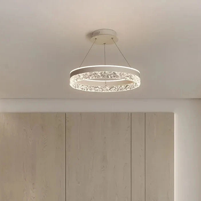 Ronde LED Kroonluchter met Kristallen Inleg Dimbaar Verstelbaar Modern Design Plafondverlichting Woonkamer | Sansoti