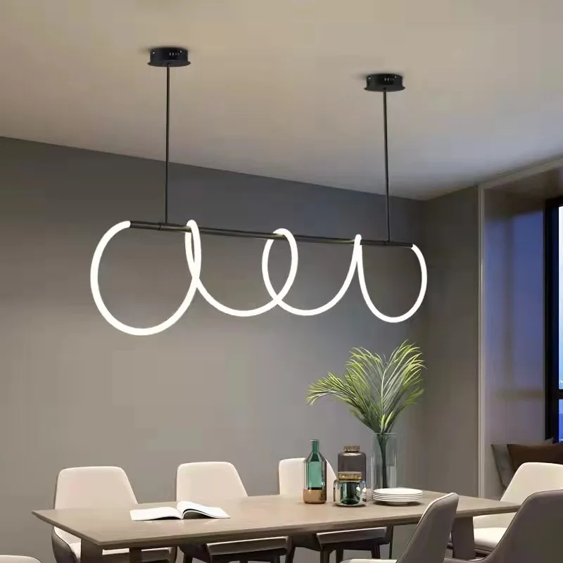 Lineaire Hanglamp LED Aluminium Zwart Goud 80-150cm Modern Design Eetkamer Slaapkamer Woonkamer Verlichting | Sansoti