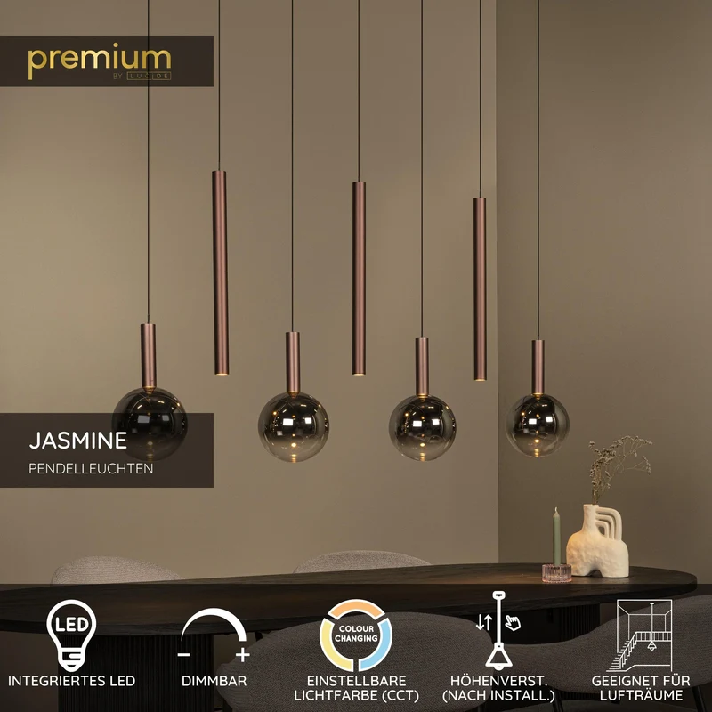 LED-Pendelleuchte Jasmine 7-flammig dimmbar CCT höhenverstellbar