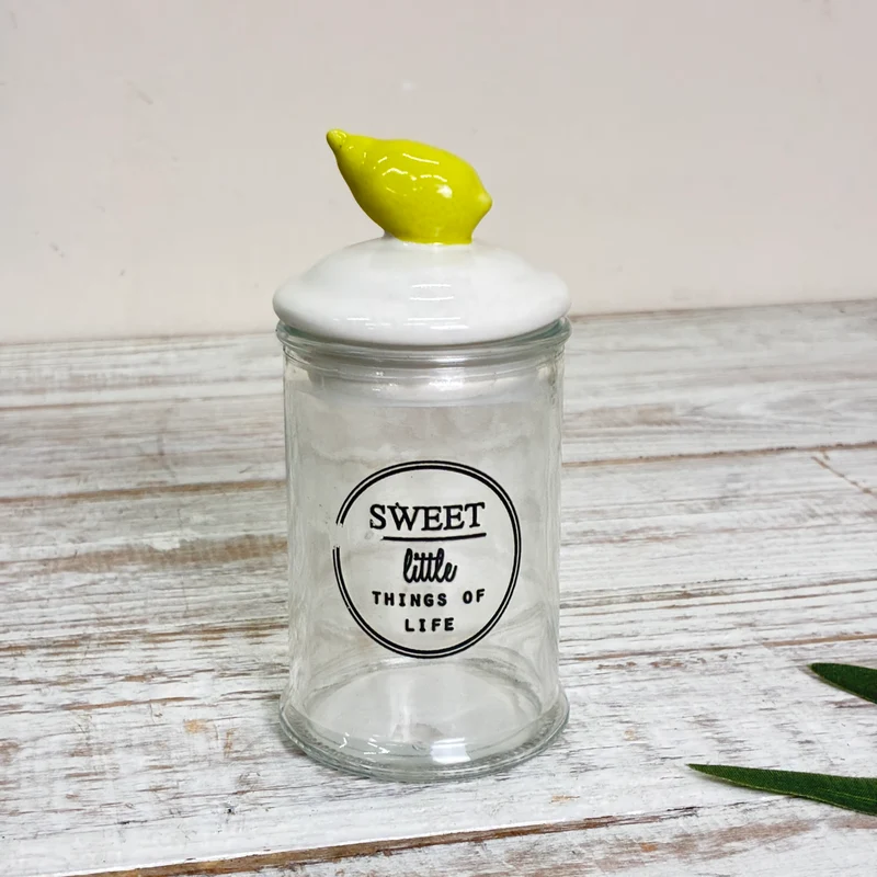 Vorratsglas Zitrone Keramikdeckel Sweet Glas Vorratsdose Deko