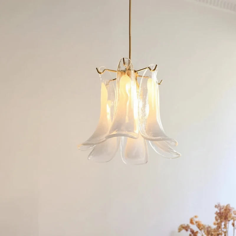 Glazen Kroonluchter Bloemblaadjes Design Dimbaar LED Verlichting Hal Woonkamer Eetkamer Goud Chroom Hanglamp | Sansoti