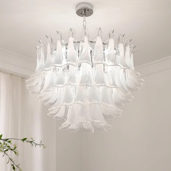 Glazen Kroonluchter Bloemblaadjes Design Dimbaar LED Verlichting Hal Woonkamer Eetkamer Goud Chroom Hanglamp | Sansoti