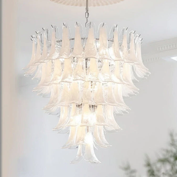 Glazen Kroonluchter Bloemblaadjes Design Dimbaar LED Verlichting Hal Woonkamer Eetkamer Goud Chroom Hanglamp | Sansoti