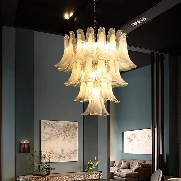 Glazen Kroonluchter Bloemblaadjes Design Dimbaar LED Verlichting Hal Woonkamer Eetkamer Goud Chroom Hanglamp | Sansoti