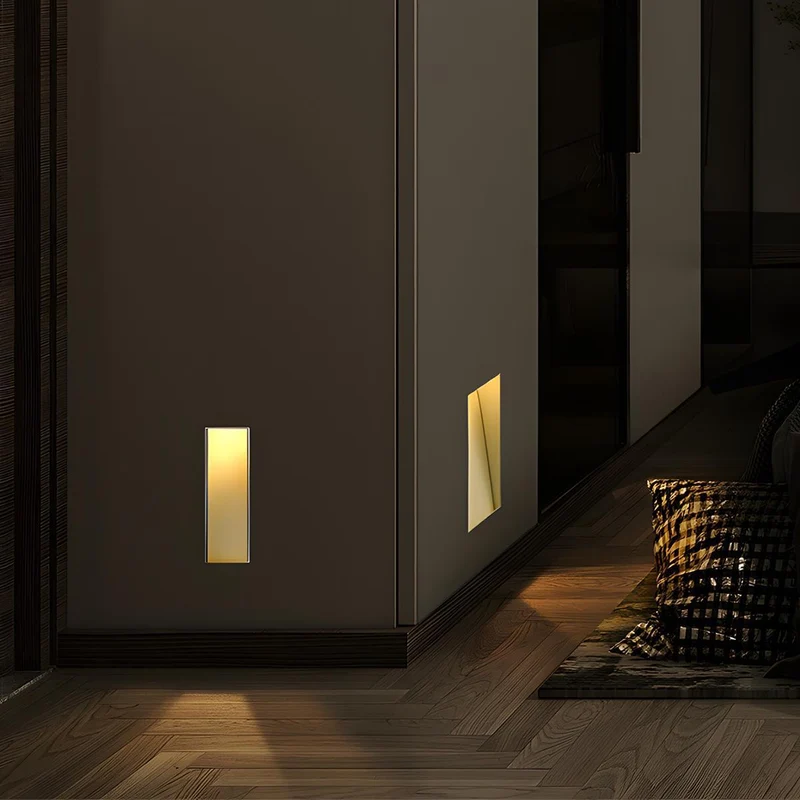 LED-wandverlichting aluminium rechthoekig vierkant bewegingssensor hal slaapkamer gang energiezuinig modern | Sansoti