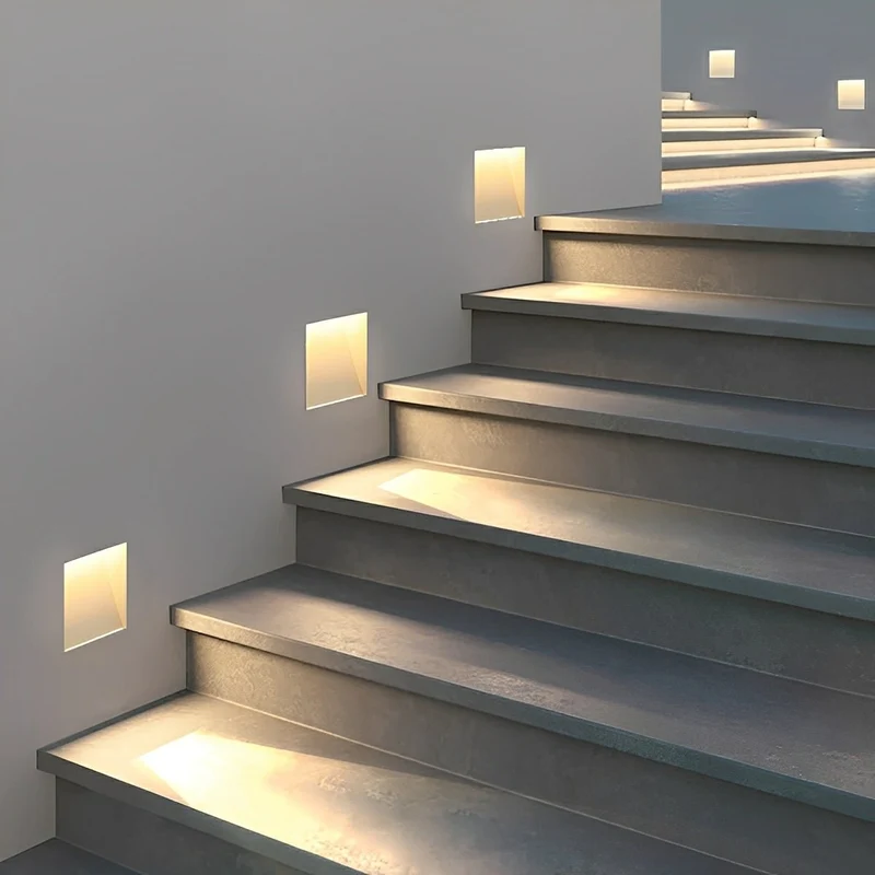 LED-wandverlichting aluminium rechthoekig vierkant bewegingssensor hal slaapkamer gang energiezuinig modern | Sansoti