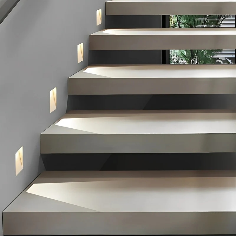 LED-wandverlichting aluminium rechthoekig vierkant bewegingssensor hal slaapkamer gang energiezuinig modern | Sansoti