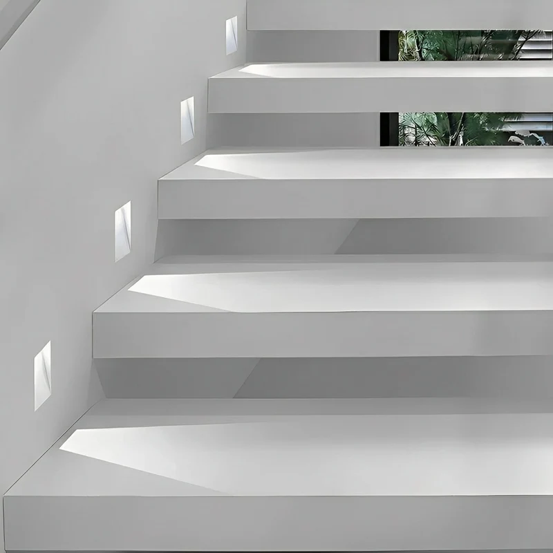 LED-wandverlichting aluminium rechthoekig vierkant bewegingssensor hal slaapkamer gang energiezuinig modern | Sansoti