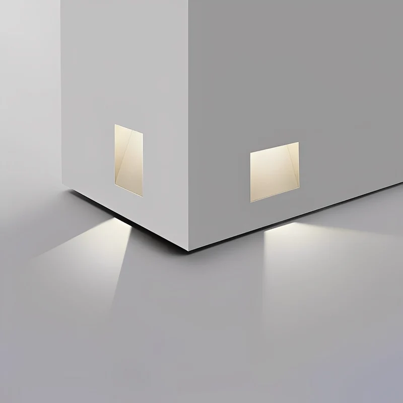 LED-wandverlichting aluminium rechthoekig vierkant bewegingssensor hal slaapkamer gang energiezuinig modern | Sansoti