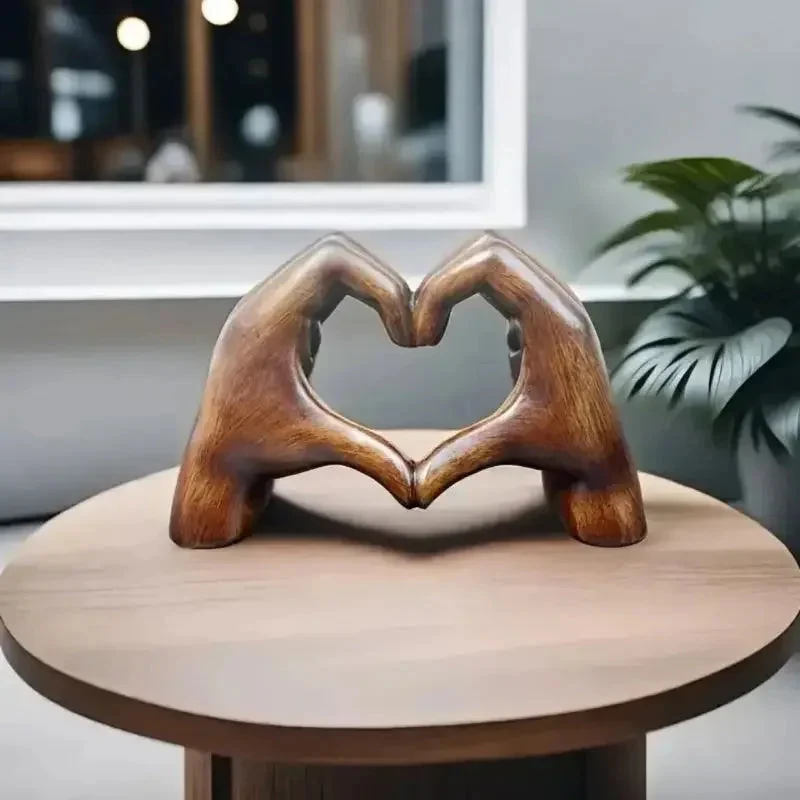 Houten Hart Sculptuur Naturel Decoratief Object Woonkamer Slaapkamer Warmte Sfeer Scandinavisch Interieur | Sansoti