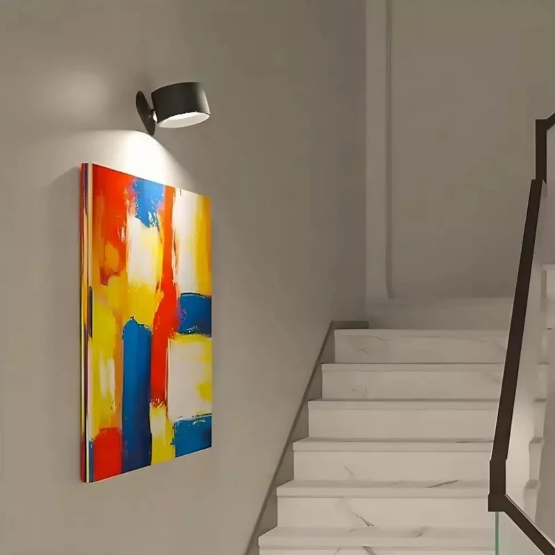Magnetische Wandlamp Draadloos Oplaadbaar met Afstandsbediening 360° Draaibaar LED Cilinder Dimbaar Sfeerlicht | Sansoti