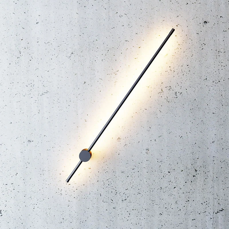 Minimalistische LED-wandlamp 60 cm wit zwart warm neutraal koud licht Scandinavisch modern interieur | Sansoti