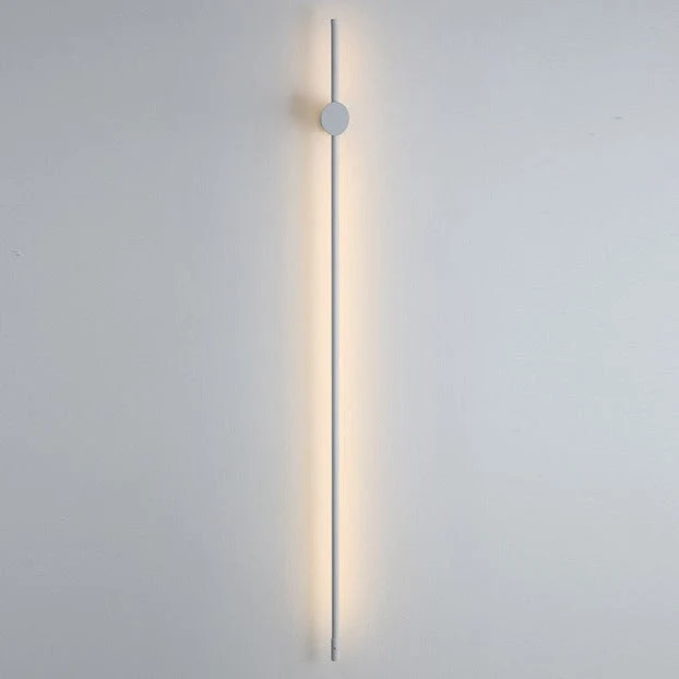 Minimalistische LED-wandlamp 60 cm wit zwart warm neutraal koud licht Scandinavisch modern interieur | Sansoti