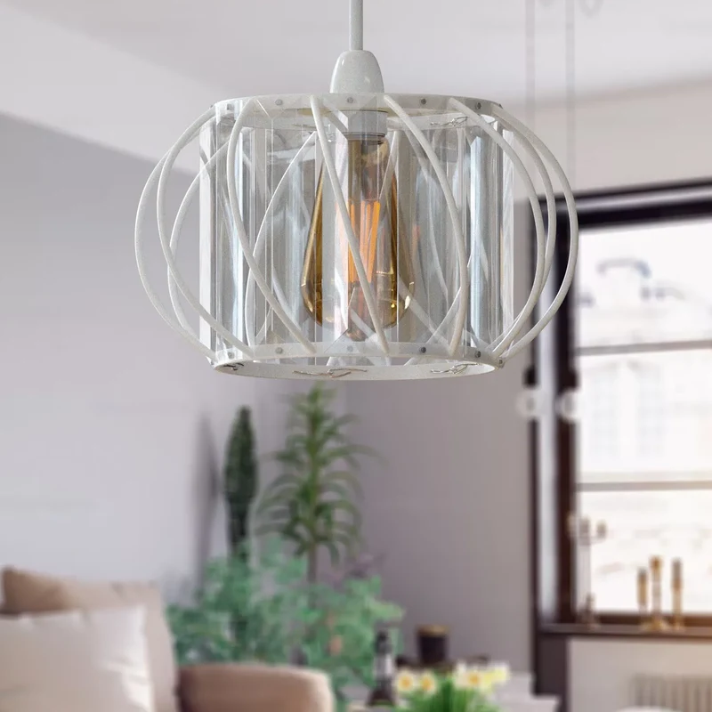 Moderner Kristall Glas Lampenschirm Metallkäfig | Ø 16 cm | E27 ~3438