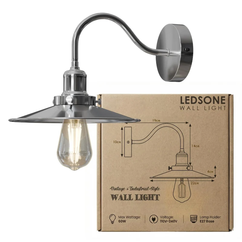 All Seasons Life Vintage Wandlampe Ø22cm Metall Industrie ~ 3435