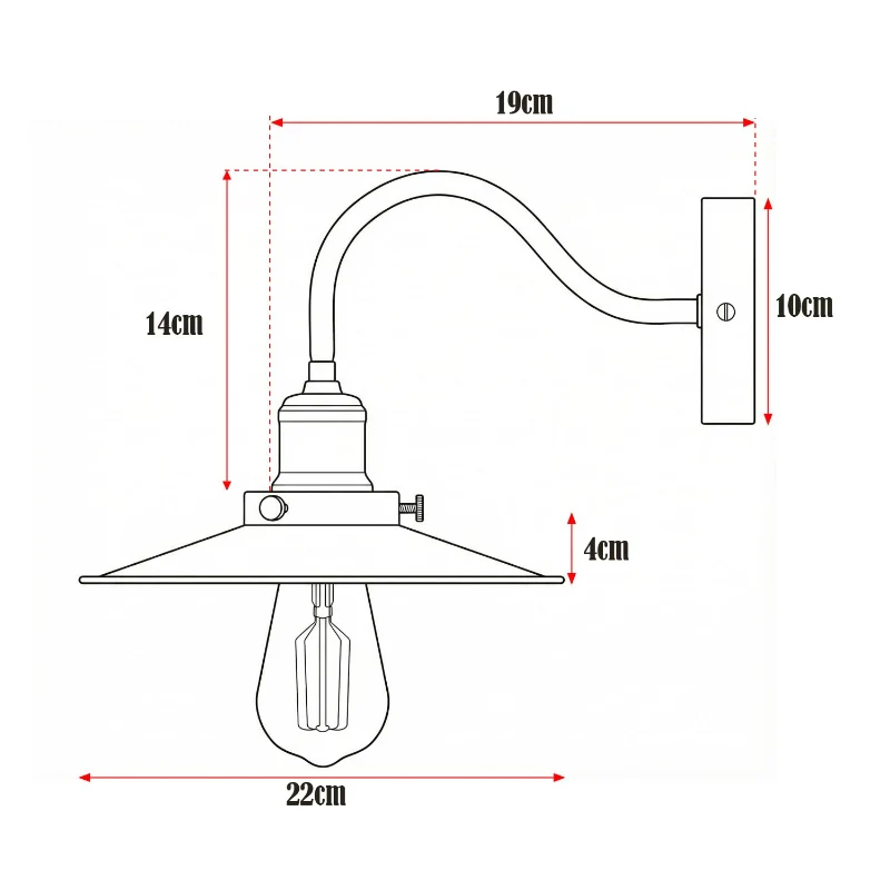 All Seasons Life Vintage Wandlampe Ø22cm Metall Industrie ~ 3435