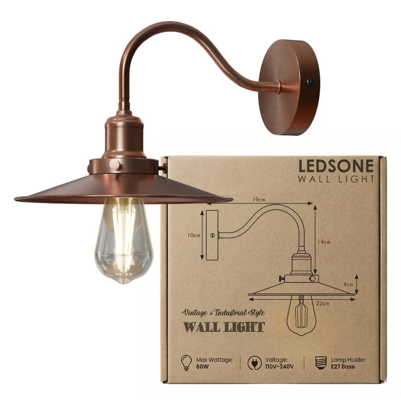 All Seasons Life Vintage Wandlampe Ø22cm Metall Industrie ~ 3435