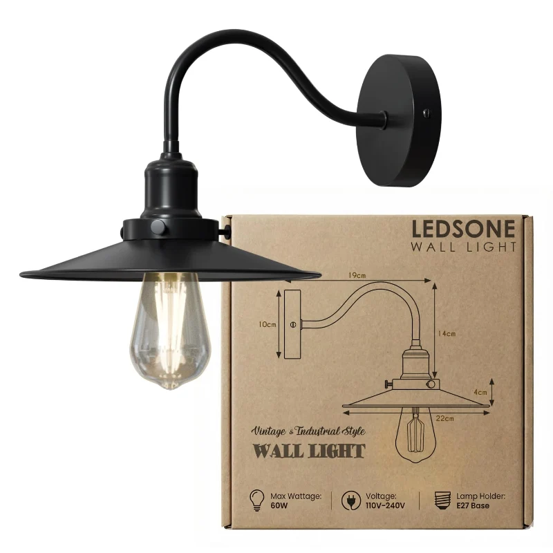 All Seasons Life Vintage Wandlampe Ø22cm Metall Industrie ~ 3435
