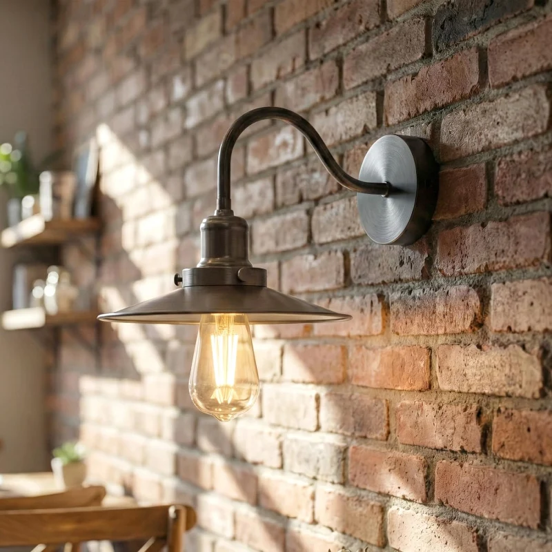 All Seasons Life Vintage Wandlampe Ø22cm Metall Industrie ~ 3435