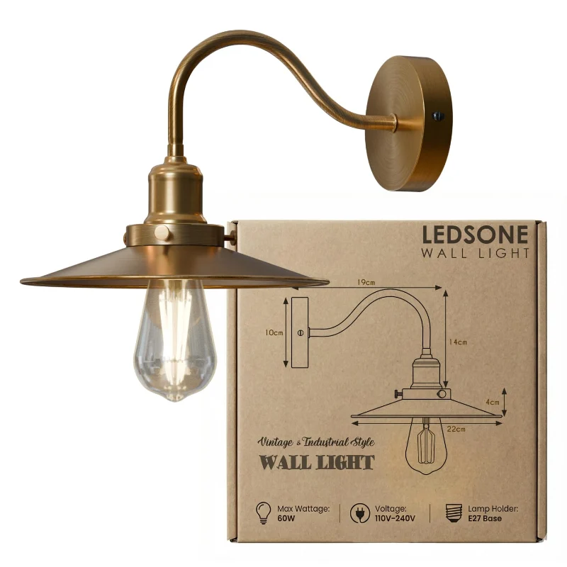 All Seasons Life Vintage Wandlampe Ø22cm Metall Industrie ~ 3435