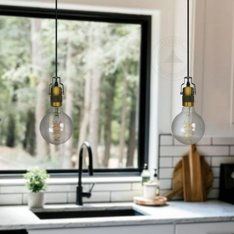 Retro Deckenlampe Vintage Pendelleuchte E27 Fassung Lampe ~3434
