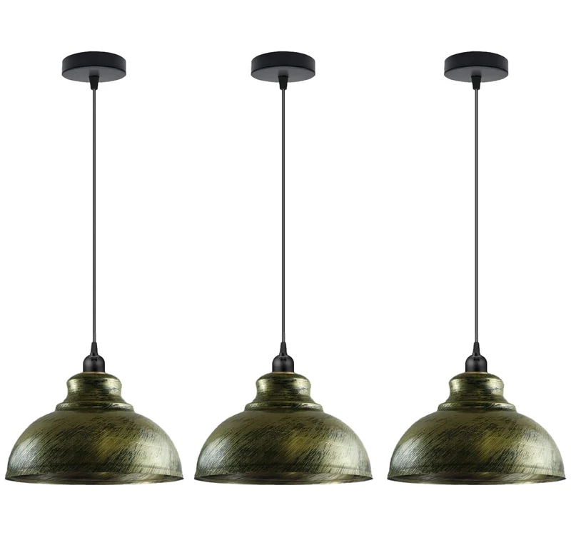 3er Set Hängelampe Emaille Look – Vintage Industrie Pendelleuchte | Ø29cm | E27 ~3430
