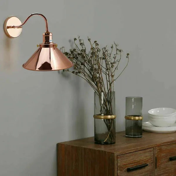 Vintage Stalllampe Messing – Industrie Schwanenhals Wandleuchte E27 ~3260