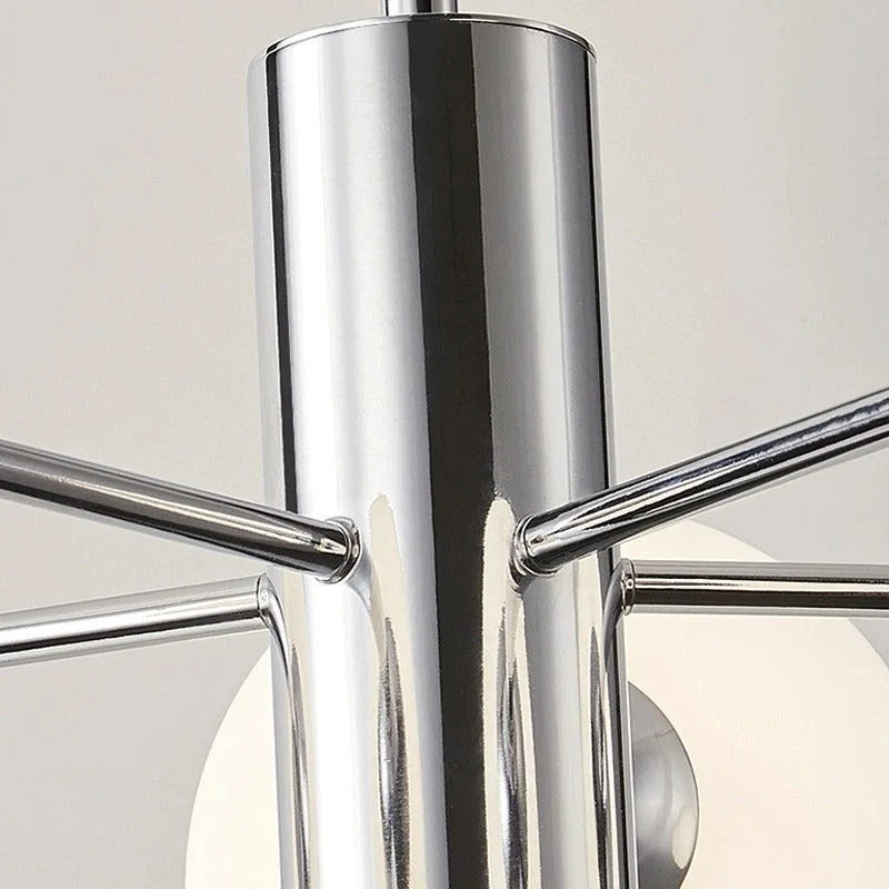 Kroonluchter met Geslepen Glazen Bollen Chroom Metalen Frame Geometrisch Design Eetkamer Hal Woonkamer | Sansoti