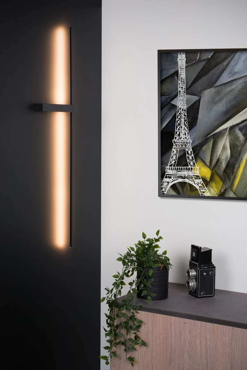 LED-Wandleuchte Segin indirekt Warmweiß 90cm Schwarz