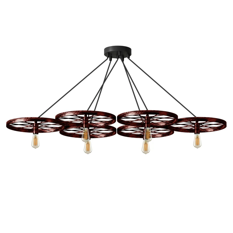 Vintage Deckenpendelleuchte Industrielles Rad Pendel Hängende Retro Lampe ~ 3246