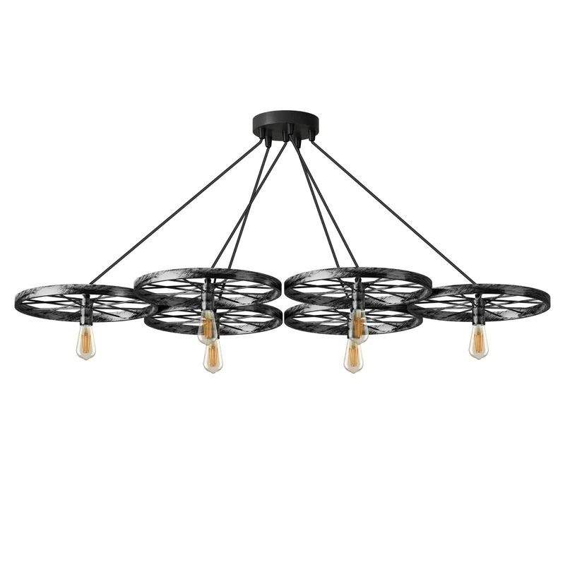 Vintage Deckenpendelleuchte Industrielles Rad Pendel Hängende Retro Lampe ~ 3246