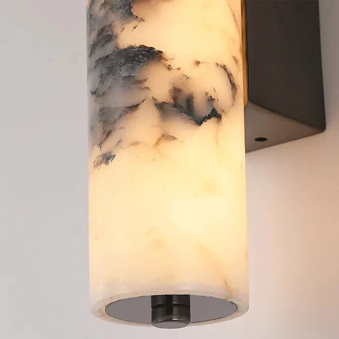 Marmeren Wandlamp Smal Verticaal LED 28cm Warm Wit Licht Natuursteen Design Gang Slaapkamer Hal Woonkamer | Sansoti